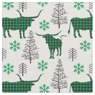 Green Buffalo Kariertes Longhorn Muster Stoff