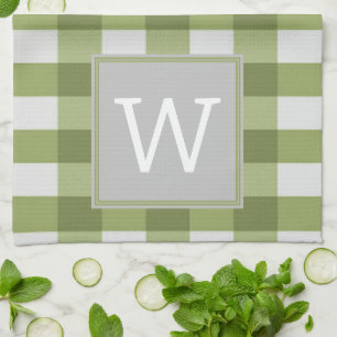 Green Buffalo Kariertes Monogram Handtuch