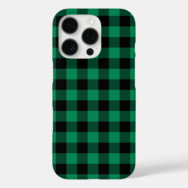 Green Buffalo Karo Kariert Urlaubsmuster iPhone 16 Pro Hülle (Rückseite)
