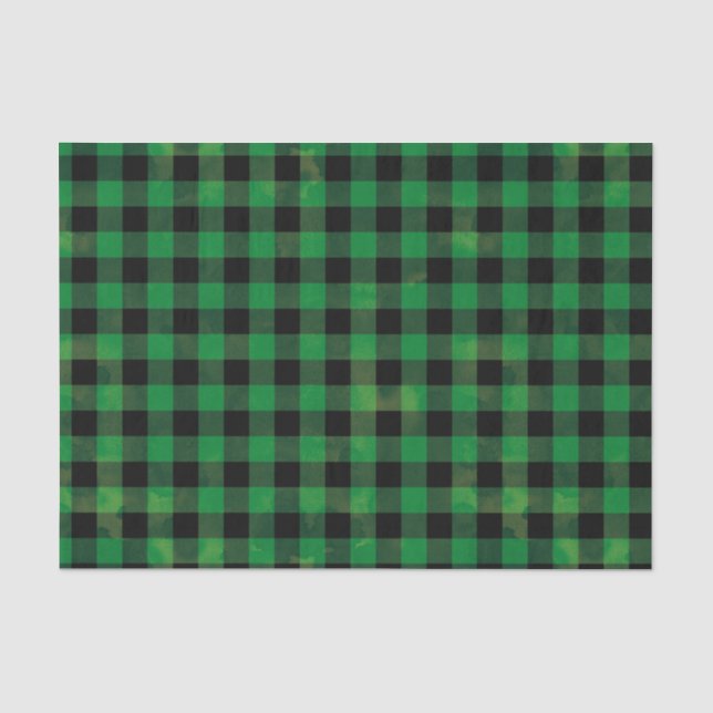 Green Buffalo Karo mit Wash Texture Seidenpapier (Vorderseite)