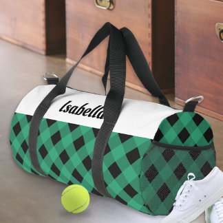 Green Buffalo Karo Pattern Personalisiert Duffle Bag