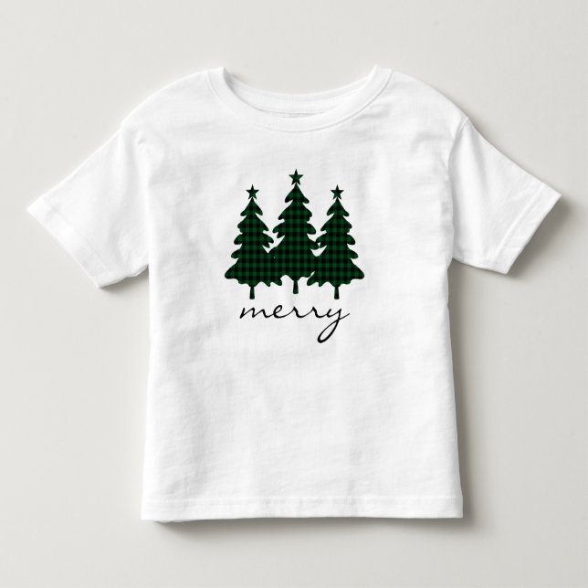 Green Buffalo Karo Pine Trees Kleinkind T-shirt (Vorderseite)