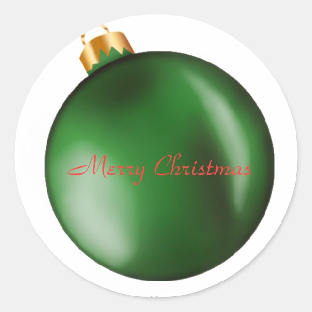 Green Bulb Ornament Sticker (Vorderseite)