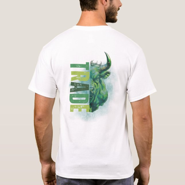 Green bull | Trade Design T-Shirt (Rückseite)