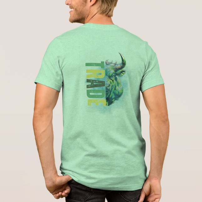Green bull | Trade Design Tri-Blend Shirt (Rückseite)