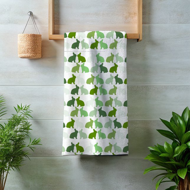 Green Bunny Oaster Spring Bunnies Rabbit Badhandtuch Set (Von Creator hochgeladen)