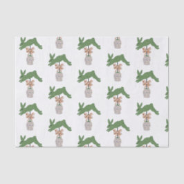 Green Bunny Rabbit Topiary Ginger jar jars Wrappi Seidenpapier