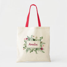 Green Burgundy Floral Leaf Leaves Girly Eco Name