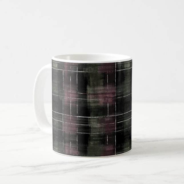 Green Burgundy Stripes Kaffeetasse (Vorderseite Links)