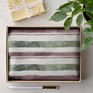 Green Burgundy Stripes Weihnachten Seidenpapier