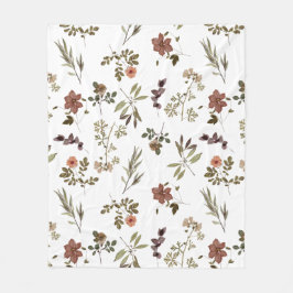 Green Burgundy Wildflower Fleecedecke