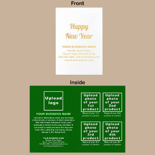 Green Business Brand on New Year Foil Card Folienkarte