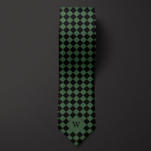 Green Business Checked Monogram Krawatte