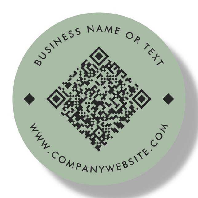 Green | Business Custom QR Code Runder Aufkleber (Von Creator hochgeladen)