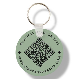 Green Business Custom QR Code Schlüsselanhänger