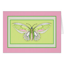 Green Butterfly 3 Animal Theme Blank Grußkarte