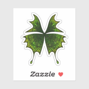 Green Butterfly Custom Cut Sticker Scrapbook