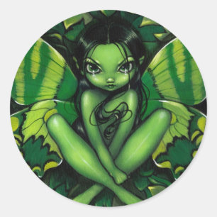 "Green Butterfly Fantasy"-Aufkleber Runder Aufkleber
