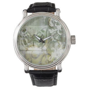 Green Butterfly Inset Armbanduhr
