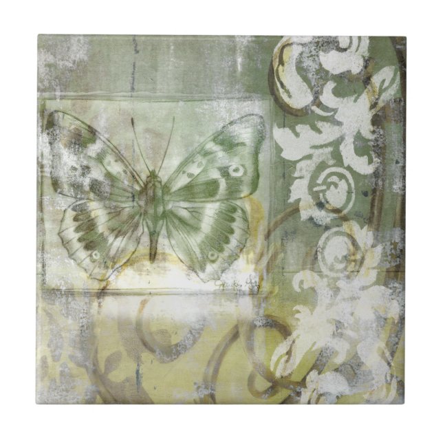 Green Butterfly Inset Fliese (Vorderseite)