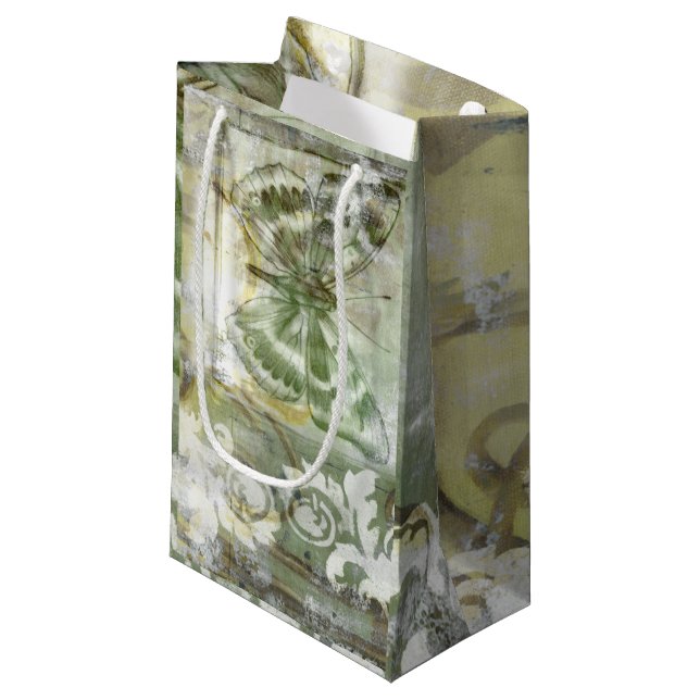 Green Butterfly Inset Kleine Geschenktüte (Vorderseite Schrägansicht)