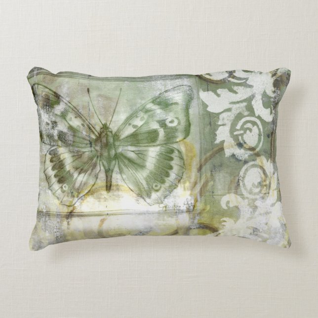 Green Butterfly Inset Zierkissen (Vorderseite)