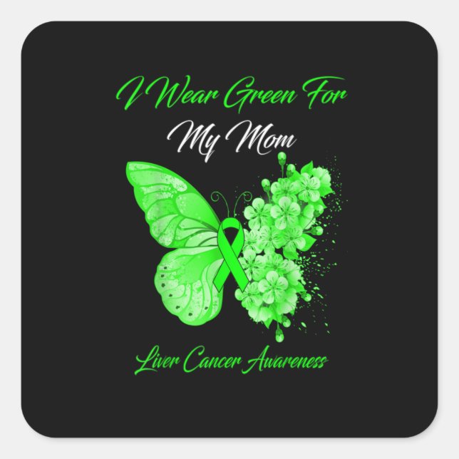 Green Butterfly Quadratischer Aufkleber (Vorderseite)
