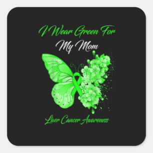 Green Butterfly Quadratischer Aufkleber
