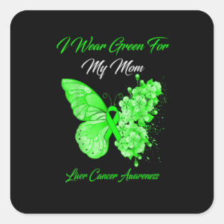 Green Butterfly Quadratischer Aufkleber
