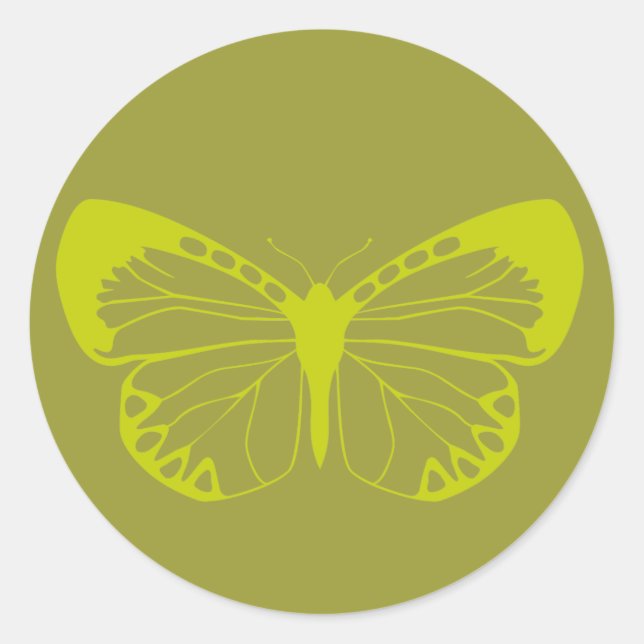 Green Butterfly Runder Aufkleber (Vorderseite)