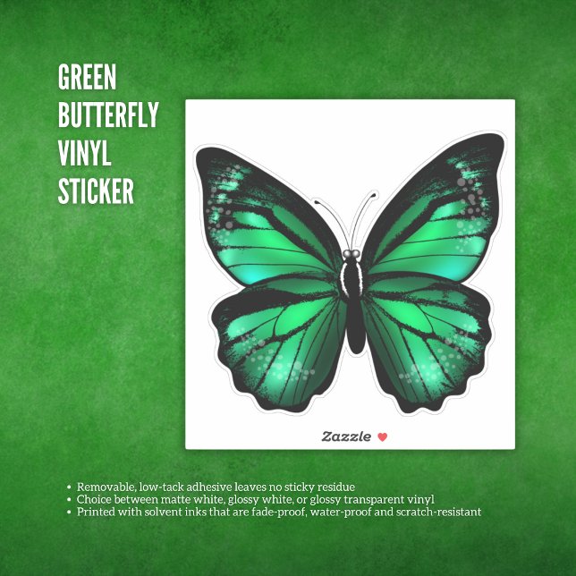 Green Butterfly Vinyl Sticker (Green Butterfly Vinyl Sticker )
