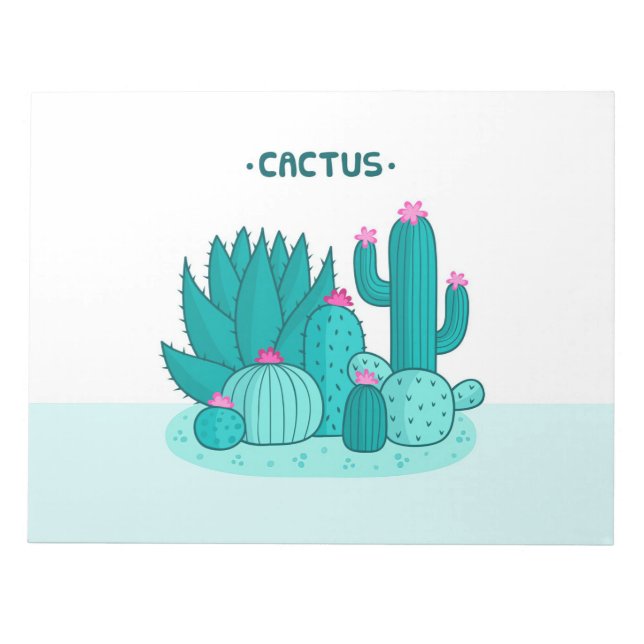 Green Cactus Art Notizblock (Vorderseite)