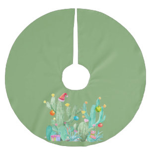 Green Cactus Cacti Wüste Weihnachtsfeiertag Polyester Weihnachtsbaumdecke