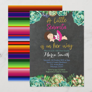 Green Cactus Fiesta Baby Senorita Baby Dusche Einladung