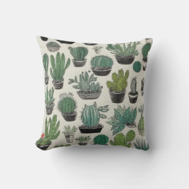 Green Cactus Pattern Kissen