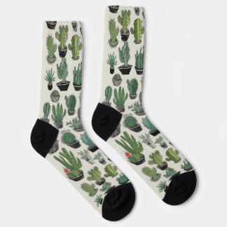 Green Cactus Pattern Socken