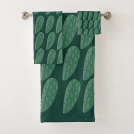 Green Cactus Pflanze Badhandtuch Set
