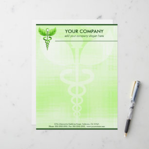 Green Caduceus Alternative Medicine Symbol Briefkopf