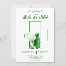 Green Cala Lily Wedding Einladungskarte