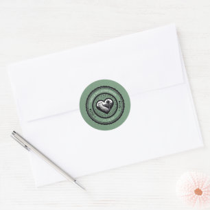 Green California Passport Runder Aufkleber