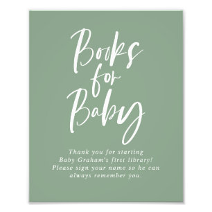 Green Calligraphy Books for Baby Shooting Sign Fotodruck