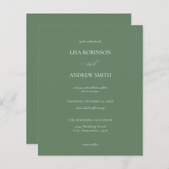 Green Calligraphy Wedding (Vorne/Hinten)