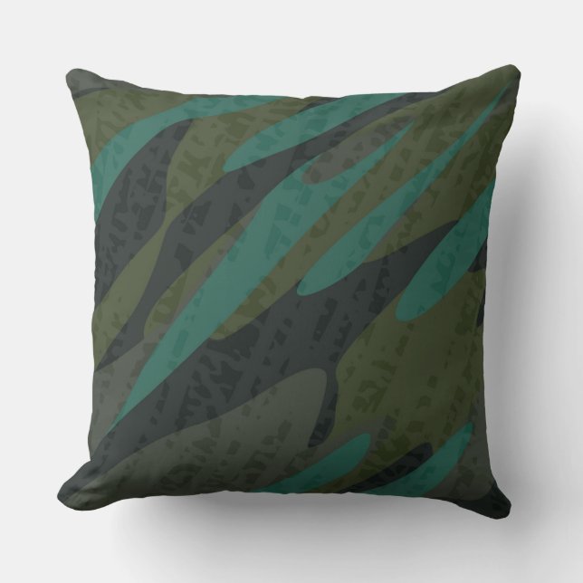 Green Camo Abstract Kissen (Vorderseite)