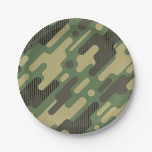Green Camouflage. Camouflage Pappteller