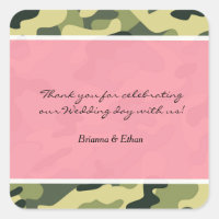Green Camouflage Camouflage & Pink Stickers