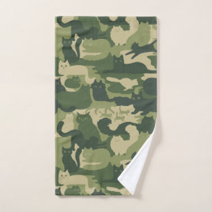 Green Camouflage Cats Muster Cool Kitty Cats Camou Handtuch