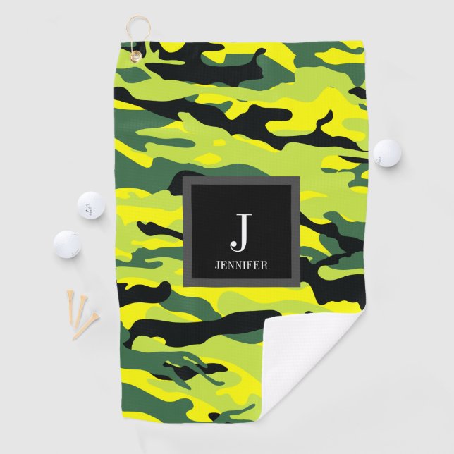 Green Camouflage Custom Urban City Golfhandtuch (Insitu)