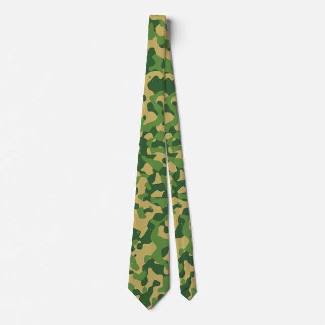 Green Camouflage in Khaki Krawatte (Vorderseite)
