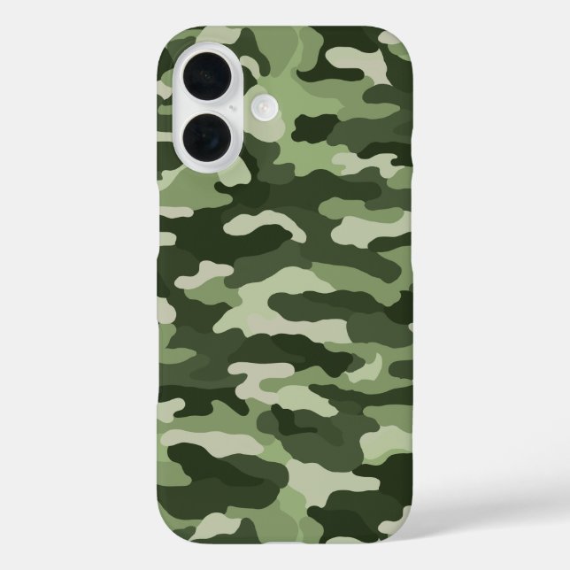 Green Camouflage iPhone 16 Hülle (Rückseite)