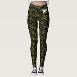 Green Camouflage-Leggings mit weißem B&BE-Logo Leggings